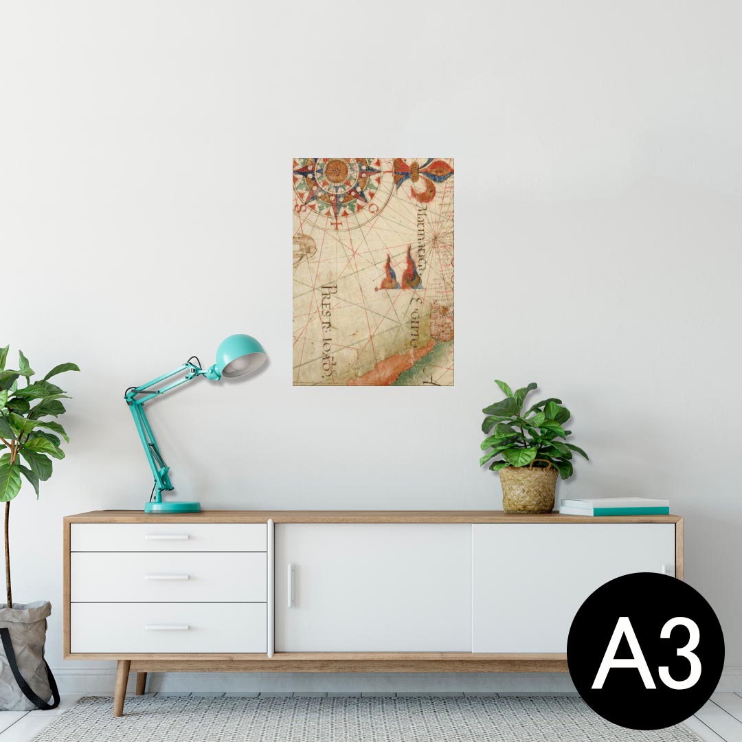 ポスター ウォールステッカー シール式ステッカー 飾り 297×420mm A3 写真 フォト 壁 インテリア おしゃれ 剥がせる wall sticker poster 006022 地図　英語　世界
