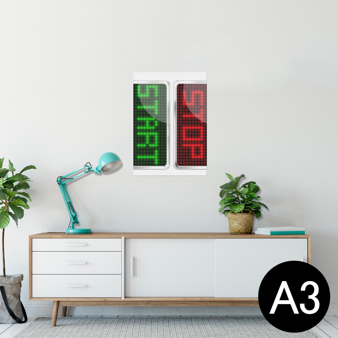 ポスター ウォールステッカー シール式ステッカー 飾り 297×420mm A3 写真 フォト 壁 インテリア おしゃれ 剥がせる wall sticker poster 006125 デジタル 英語 緑 赤