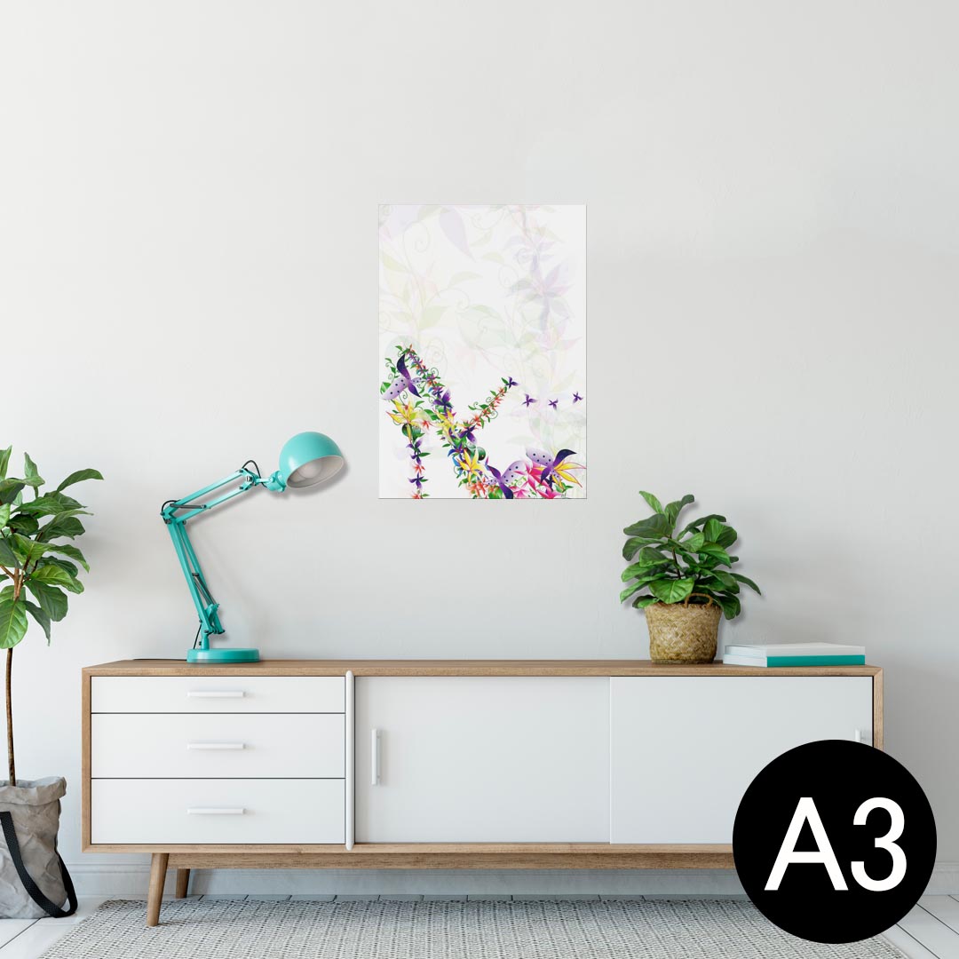 ポスター ウォールステッカー シール式ステッカー 飾り 297×420mm A3 写真 フォト 壁 インテリア おしゃれ 剥がせる wall sticker poster 007702 花 靴 ヒール