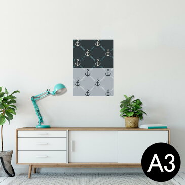 ポスター ウォールステッカー シール式ステッカー 飾り 297×420mm A3 写真 フォト 壁 インテリア おしゃれ 　剥がせる wall sticker poster 007747 いかり　模様　赤　レッド　黒　ブラック