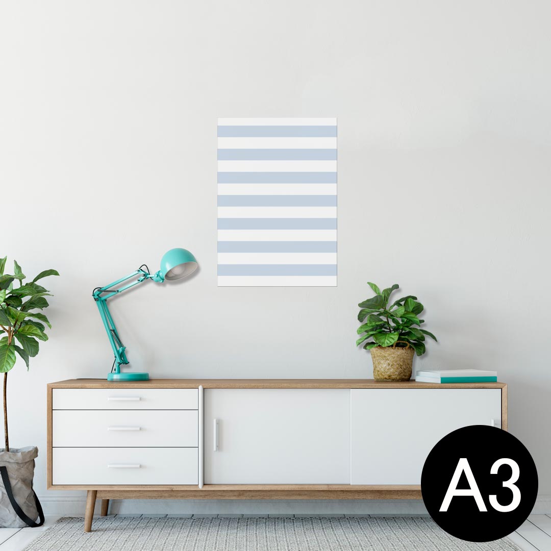 ポスター ウォールステッカー シール式ステッカー 飾り 297×420mm A3 写真 フォト 壁 インテリア おしゃれ 剥がせる wall sticker poster 009043 シンプル　ボーダー　青