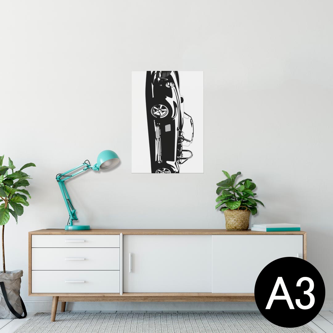 ポスター ウォールステッカー シール式ステッカー 飾り 297×420mm A3 写真 フォト 壁 インテリア おしゃれ 剥がせる wall sticker poster 010033 乗り物 車 モノクロ