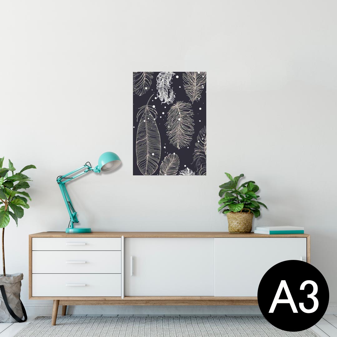 ポスター ウォールステッカー シール式ステッカー 飾り 297×420mm A3 写真 フォト 壁 インテリア おしゃれ 剥がせる wall sticker poster 010310 植物 羽 黒