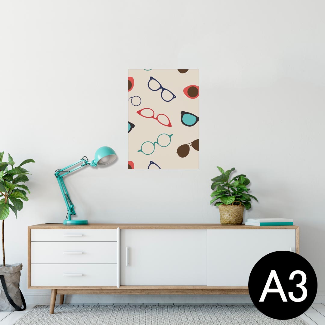 ポスター ウォールステッカー シール式ステッカー 飾り 297×420mm A3 写真 フォト 壁 インテリア おしゃれ 剥がせる wall sticker poster 010508 サングラス　めがね　ファッション