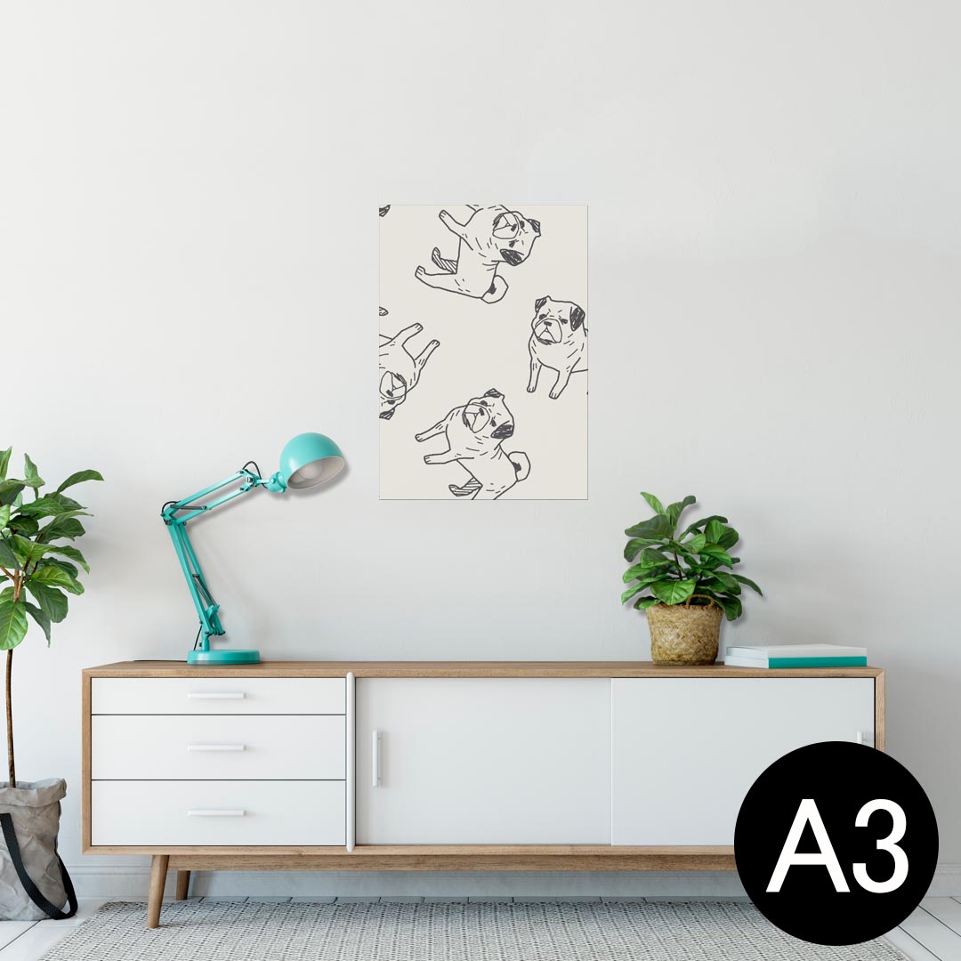 ポスター ウォールステッカー シール式ステッカー 飾り 297×420mm A3 写真 フォト 壁 インテリア おしゃれ 剥がせる wall sticker poster 010696 犬 動物 イラスト