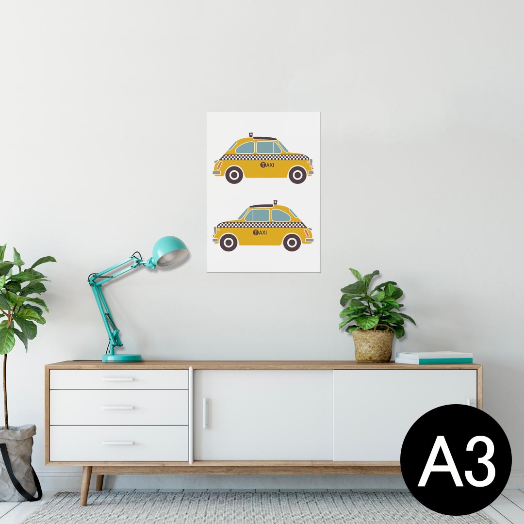 ポスター ウォールステッカー シール式ステッカー 飾り 297×420mm A3 写真 フォト 壁 インテリア おしゃれ 剥がせる wall sticker poster 011046 車 タクシー 乗り物