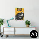 ポスター ウォールステッカー シール式ステッカー 飾り 297×420mm A3 写真 フォト 壁 インテリア おしゃれ 剥がせる wall sticker poster 011209 バイク　乗り物　黄色