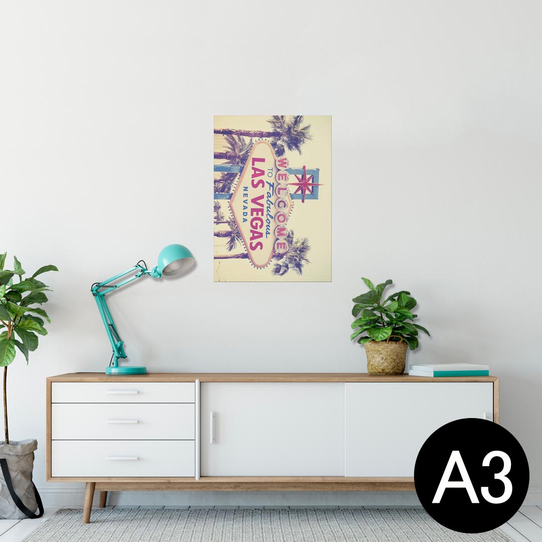 ポスター ウォールステッカー シール式ステッカー 飾り 297×420mm A3 写真 フォト 壁 インテリア おしゃれ 剥がせる wall sticker poster 011323 ラスベガス　外国　写真のサムネイル