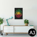 ポスター ウォールステッカー シール式ステッカー 飾り 297×420mm A3 写真 フォト 壁 インテリア おしゃれ 剥がせる wall sticker poster 011733 動物 ライオン レゲエ