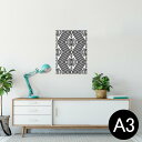 ポスター ウォールステッカー シール式ステッカー 飾り 297×420mm A3 写真 フォト 壁 インテリア おしゃれ 剥がせる wall sticker poster 012003 模様 幾何学模様 白黒