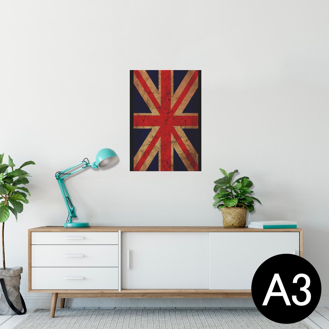 ポスター ウォールステッカー シール式ステッカー 飾り 297×420mm A3 写真 フォト 壁 インテリア おしゃれ 剥がせる wall sticker poster 012778 ユニオンジャック　イギリス　レトロ