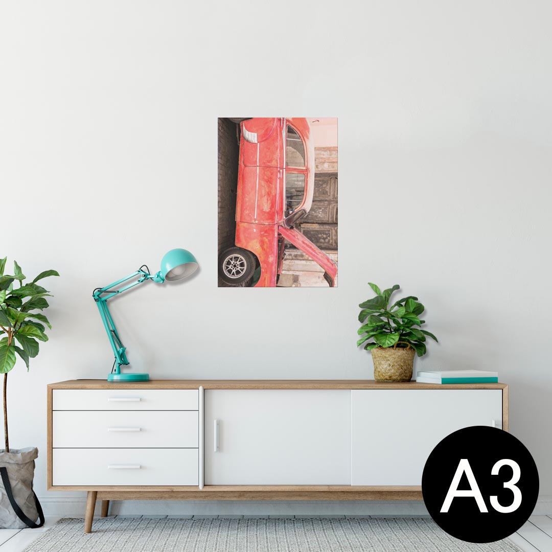 ポスター ウォールステッカー シール式ステッカー 飾り 297×420mm A3 写真 フォト 壁 インテリア おしゃれ 剥がせる wall sticker poster 012800 車 レトロ アンティーク
