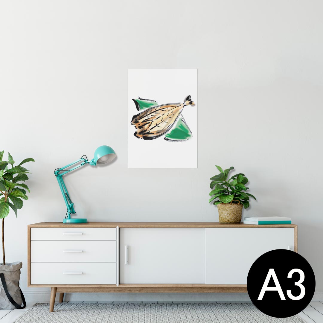 ポスター ウォールステッカー シール式ステッカー 飾り 297×420mm A3 写真 フォト 壁 インテリア おしゃれ 剥がせる wall sticker poster 013300 食べ物 絵 魚