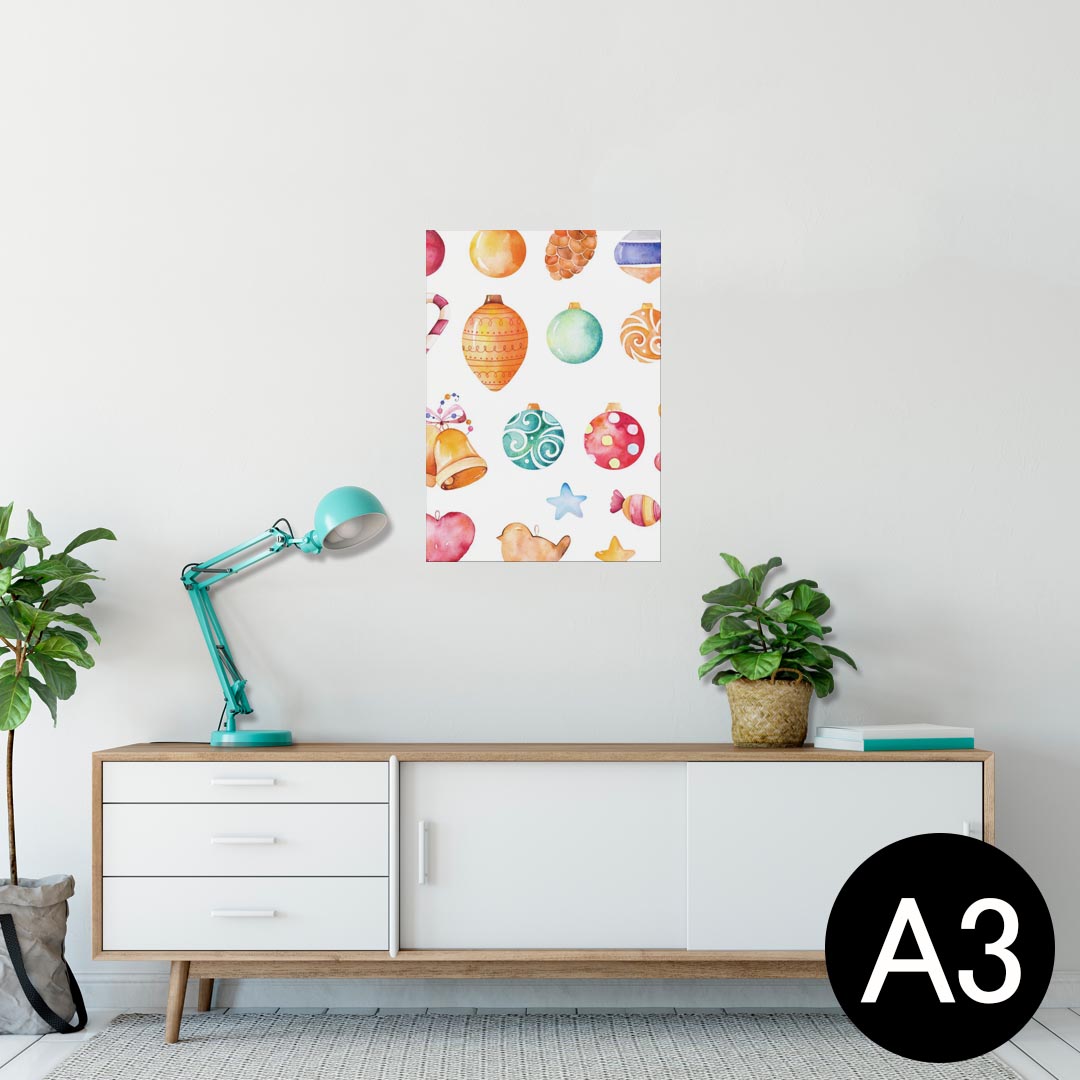 ポスター ウォールステッカー シール式ステッカー 飾り 297×420mm A3 写真 フォト 壁 インテリア おしゃれ 　剥がせる wall sticker poster 013467 ツリー　クリスマス　オーナメント