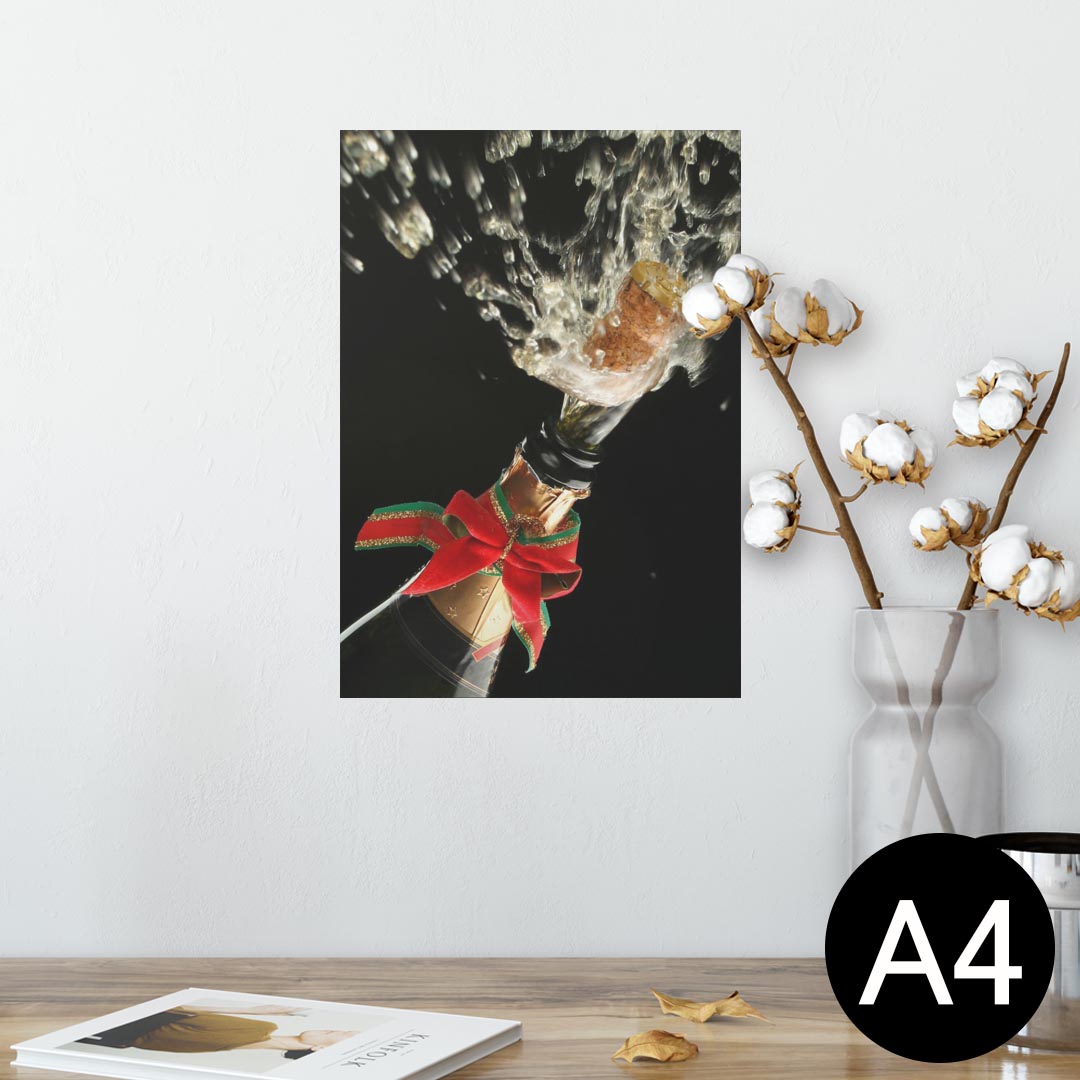 ポスター ウォールステッカー シール式ステッカー 飾り 210×297mm A4 写真 フォト 壁 インテリア おしゃれ 剥がせる wall sticker poster 000427 シャンパン ワイン お酒