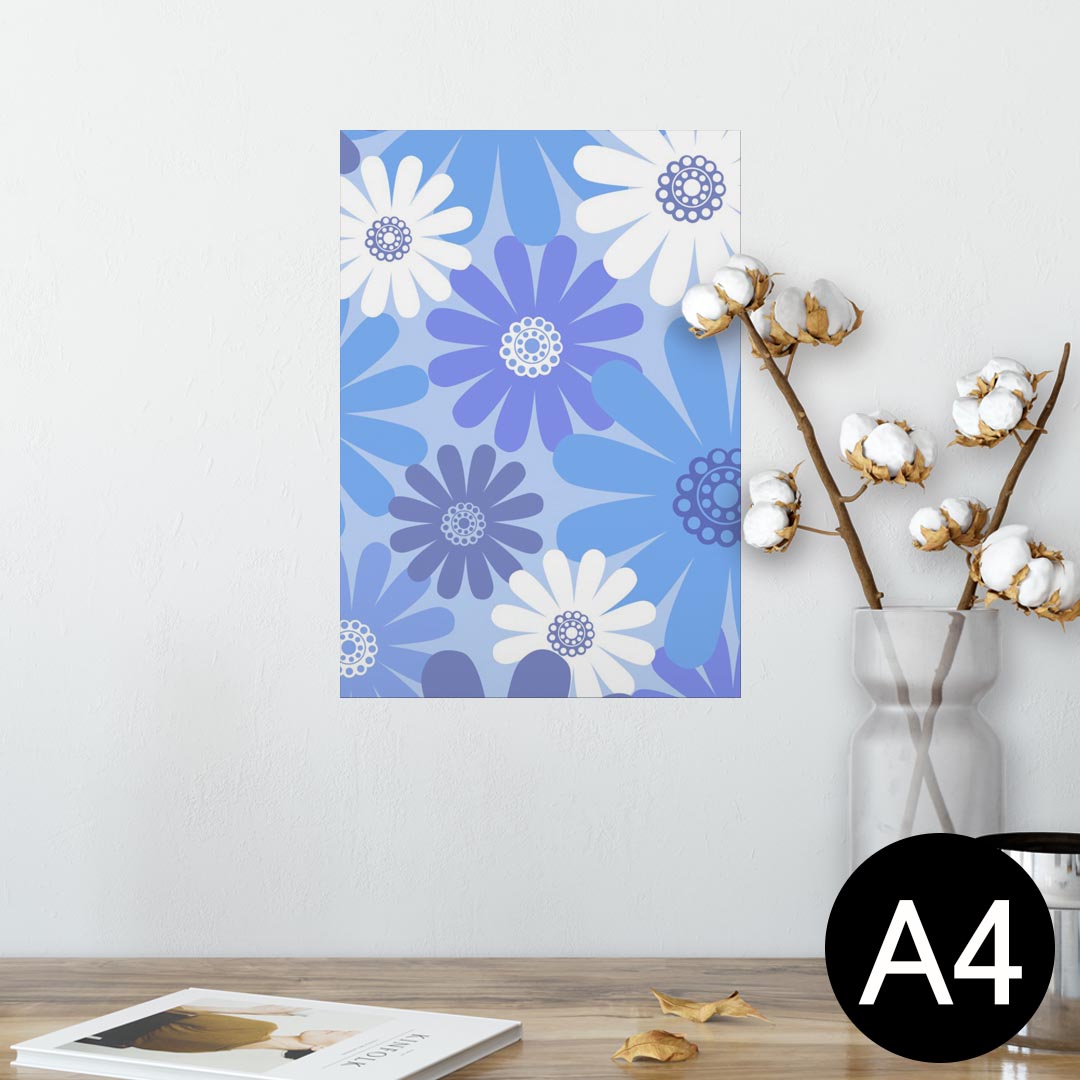 ポスター ウォールステッカー シール式ステッカー 飾り 210×297mm A4 写真 フォト 壁 インテリア おしゃれ 剥がせる wall sticker poster 000678 花　青色