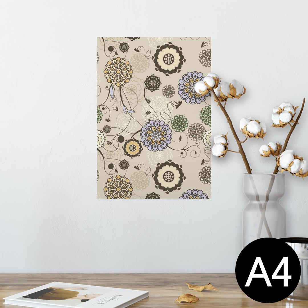 ポスター ウォールステッカー シール式ステッカー 飾り 210×297mm A4 写真 フォト 壁 インテリア おしゃれ 剥がせる wall sticker poster 000741 花　模様