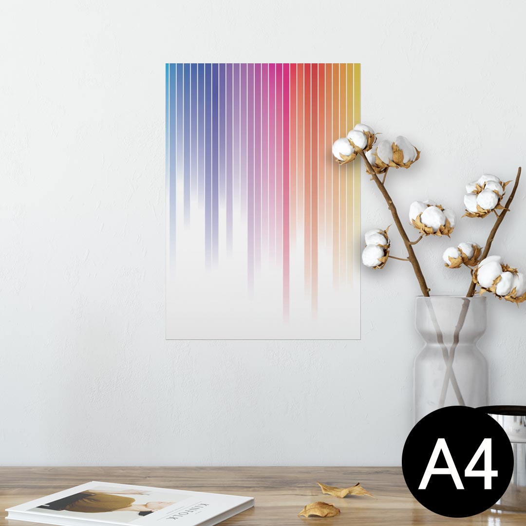 ポスター ウォールステッカー シール式ステッカー 飾り 210×297mm A4 写真 フォト 壁 インテリア おしゃれ 剥がせる wall sticker poster 001161 カラフル　レインボー