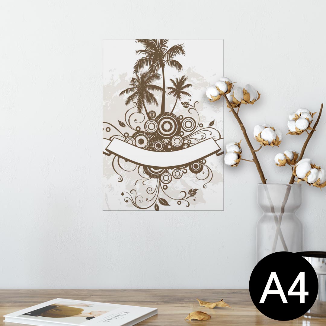 ポスター ウォールステッカー シール式ステッカー 飾り 210×297mm A4 写真 フォト 壁 インテリア おしゃれ 剥がせる wall sticker poster 001188 ヤシの木　ハワイ