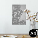 ポスター ウォールステッカー シール式ステッカー 飾り 210×297mm A4 写真 フォト 壁 インテリア おしゃれ 剥がせる wall sticker poster 001204 ダマスク グレー