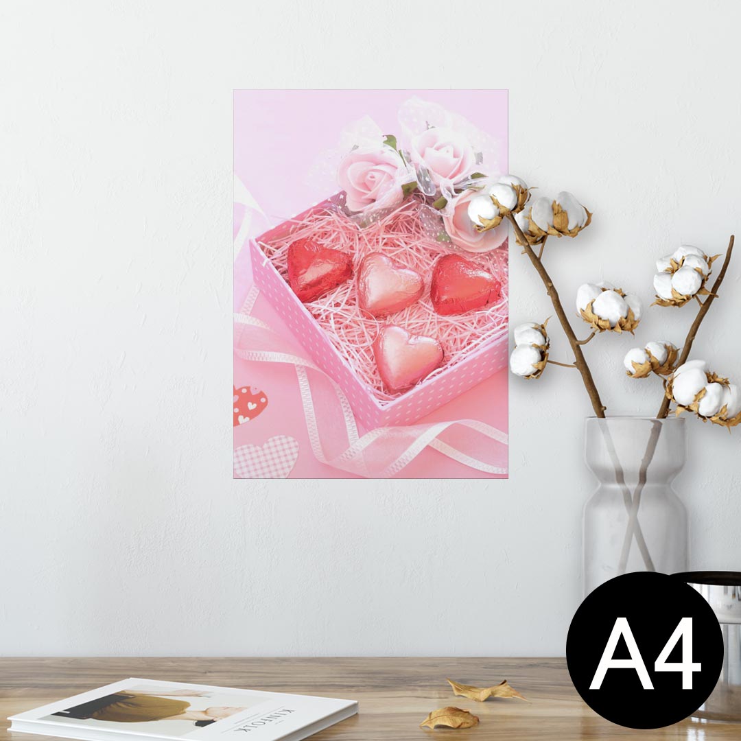 ポスター ウォールステッカー シール式ステッカー 飾り 210×297mm A4 写真 フォト 壁 インテリア おしゃれ 剥がせる wall sticker poster 001621 ハート チョコ