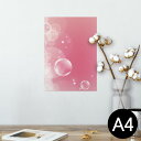 ポスター ウォールステッカー シール式ステッカー 飾り 210×297mm A4 写真 フォト 壁 インテリア おしゃれ 剥がせる wall sticker poster 002022 ピンク しゃぼん玉