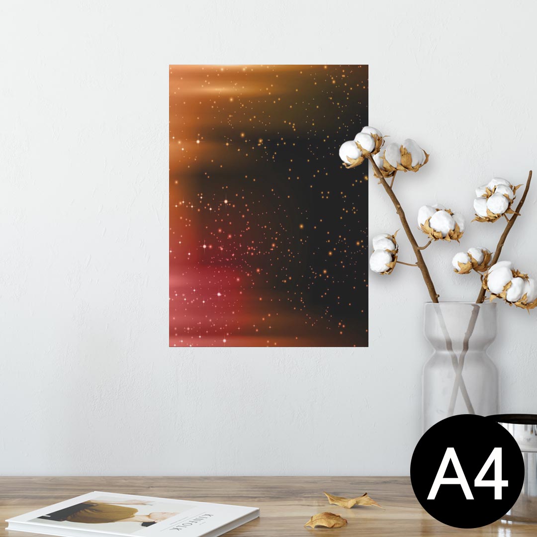 ポスター ウォールステッカー シール式ステッカー 飾り 210×297mm A4 写真 フォト 壁 インテリア おしゃれ 剥がせる wall sticker poster 002140 宇宙　オレンジ