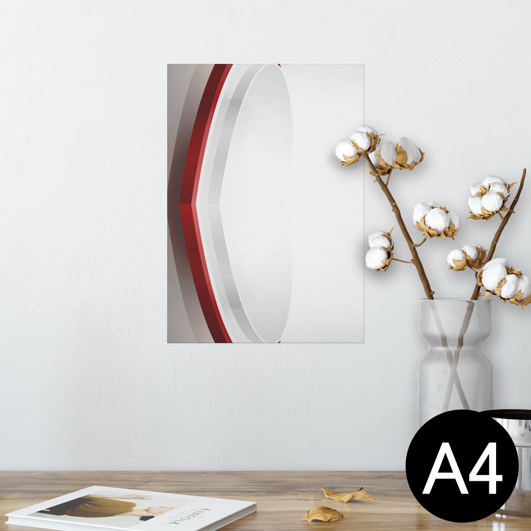 ポスター ウォールステッカー シール式ステッカー 飾り 210×297mm A4 写真 フォト 壁 インテリア おしゃれ 剥がせる wall sticker poster 002152 シンプル 赤 白