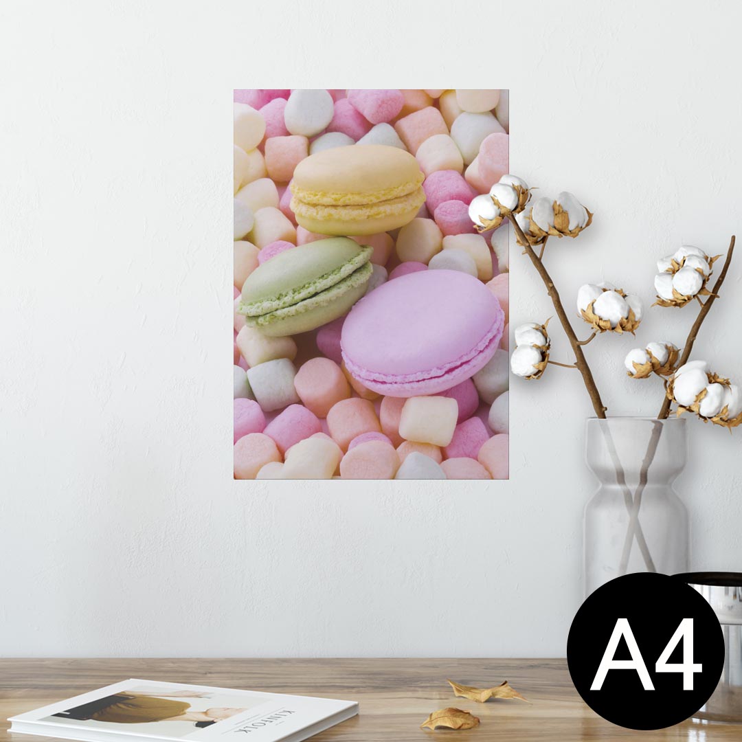 ポスター ウォールステッカー シール式ステッカー 飾り 210×297mm A4 写真 フォト 壁 インテリア おしゃれ 剥がせる wall sticker poster 002600 マカロン カラフル 写真