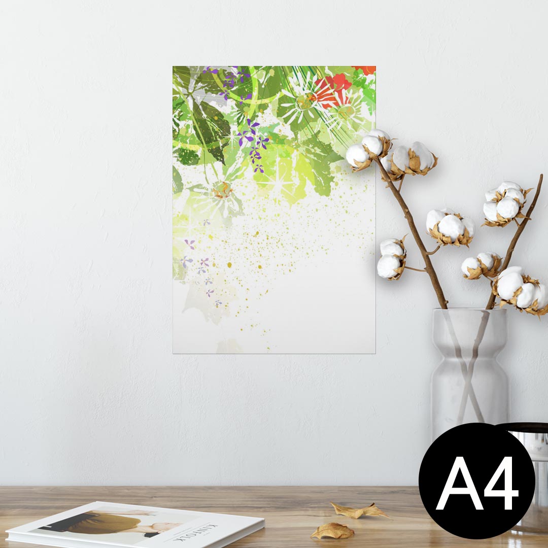 ポスター ウォールステッカー シール式ステッカー 飾り 210×297mm A4 写真 フォト 壁 インテリア おしゃれ 剥がせる wall sticker poster 002635 花　　イラスト