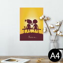 ポスター ウォールステッカー シール式ステッカー 飾り 210×297mm A4 写真 フォト 壁 インテリア おしゃれ 剥がせる wall sticker poster 003510 カップル 英語 キャラクター