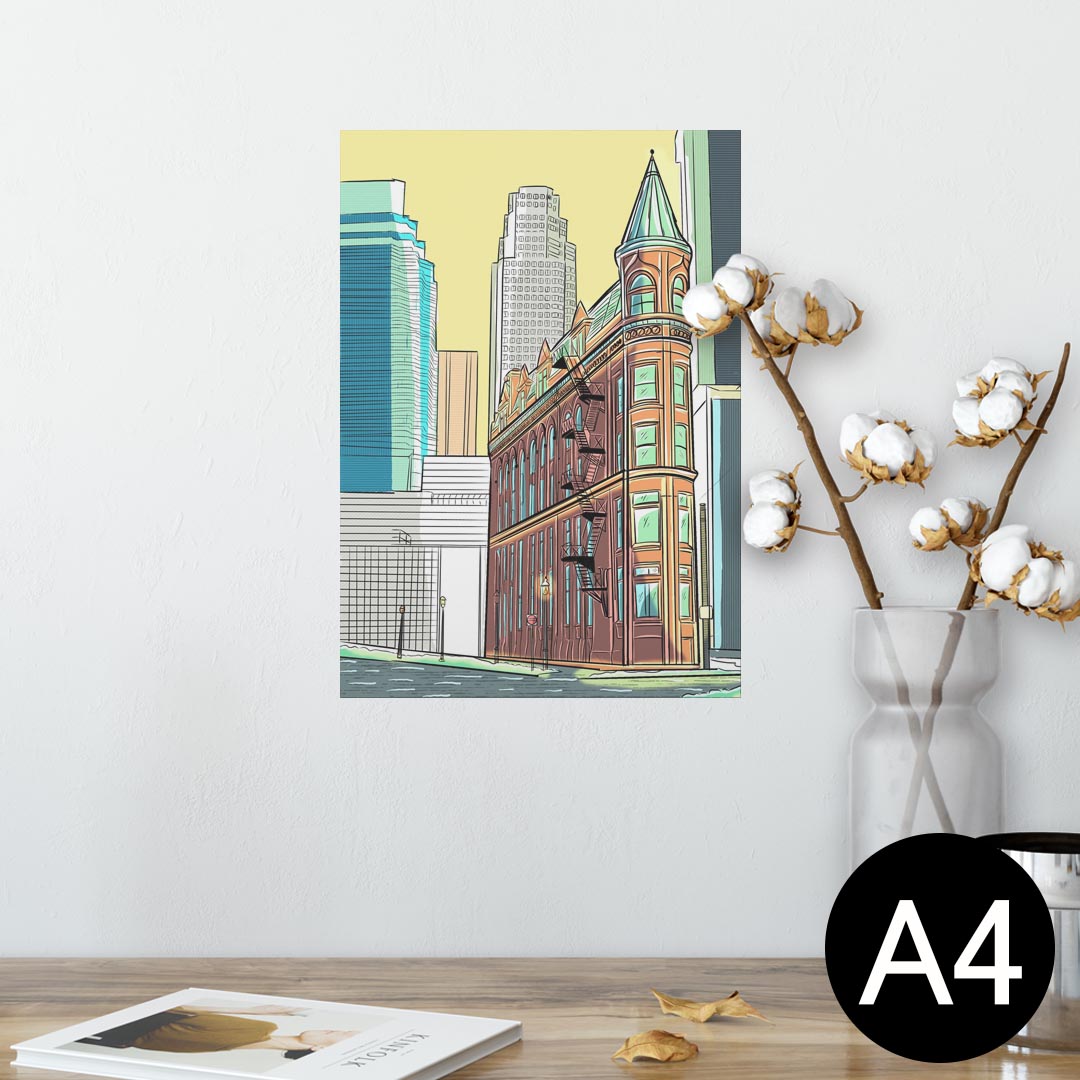 ポスター ウォールステッカー シール式ステッカー 飾り 210×297mm A4 写真 フォト 壁 インテリア おしゃれ 剥がせる wall sticker poster 023036 都市 風景 イラスト