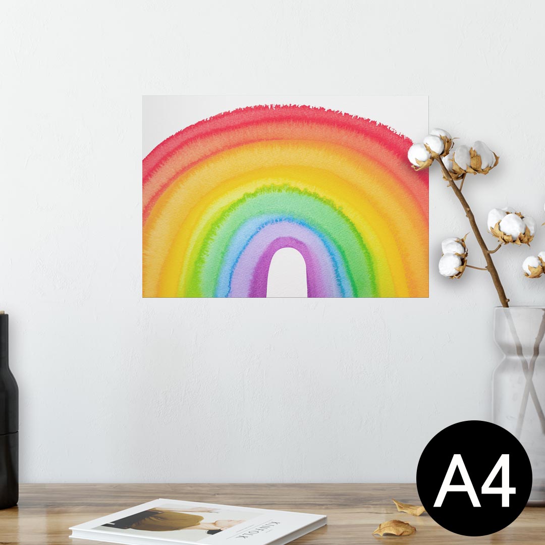 ポスター ウォールステッカー シール式ステッカー 飾り 210×297mm A4 写真 フォト 壁 インテリア おしゃれ 剥がせる wall sticker poster 023713 虹　レインボー
