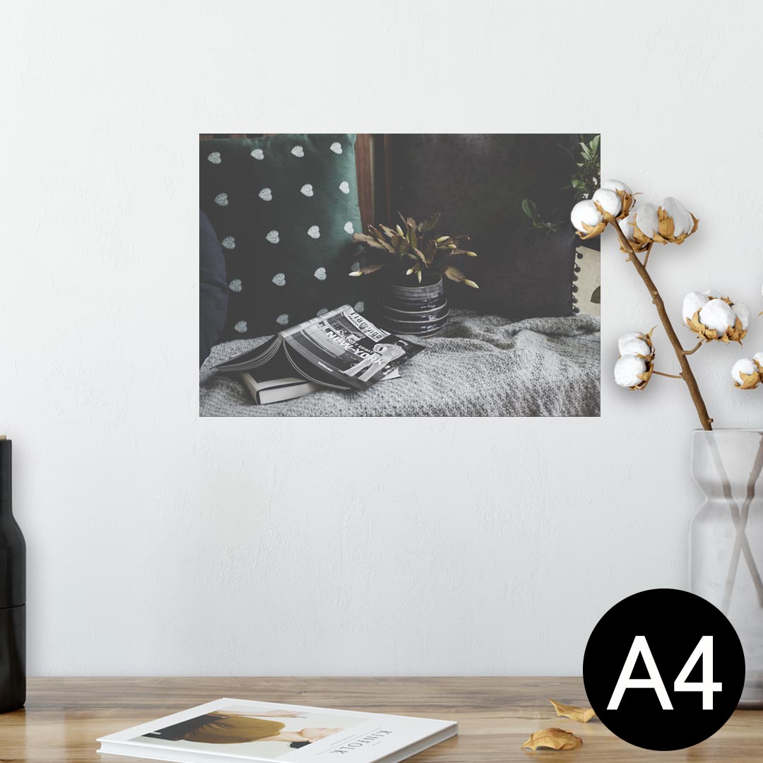 ポスター ウォールステッカー シール式ステッカー 飾り 210×297mm A4 写真 フォト 壁 インテリア おしゃれ 剥がせる wall sticker poster 023836 本　植物