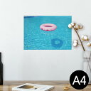 ポスター ウォールステッカー シール式ステッカー 飾り 210×297mm A4 写真 フォト 壁 インテリア おしゃれ 剥がせる wall sticker poster 025725 プール 浮き輪 水