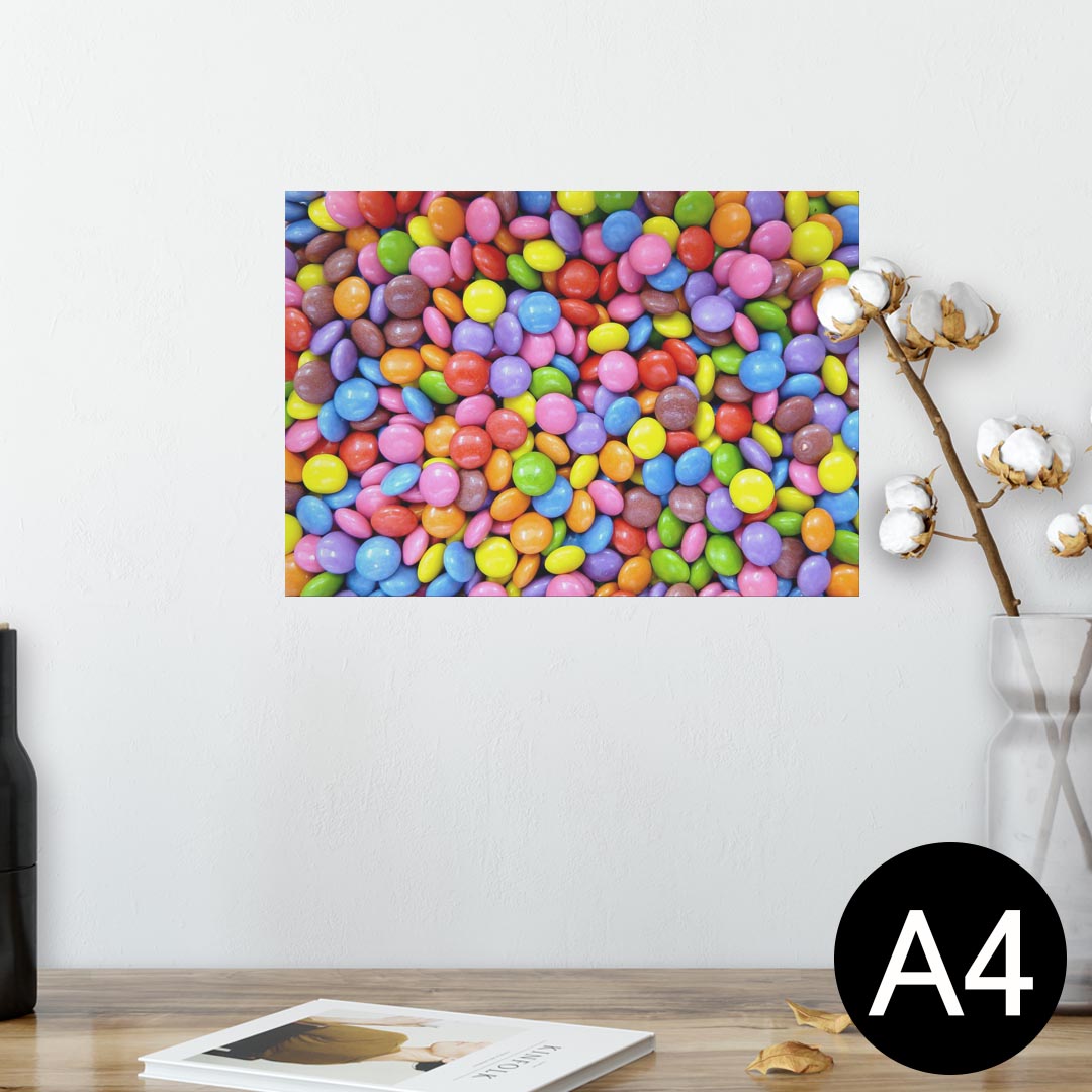 楽天kabeコレポスター ウォールステッカー シール式ステッカー 飾り 210×297mm A4 写真 フォト 壁 インテリア おしゃれ 剥がせる wall sticker poster 025841 チョコレート　お菓子　カラフル