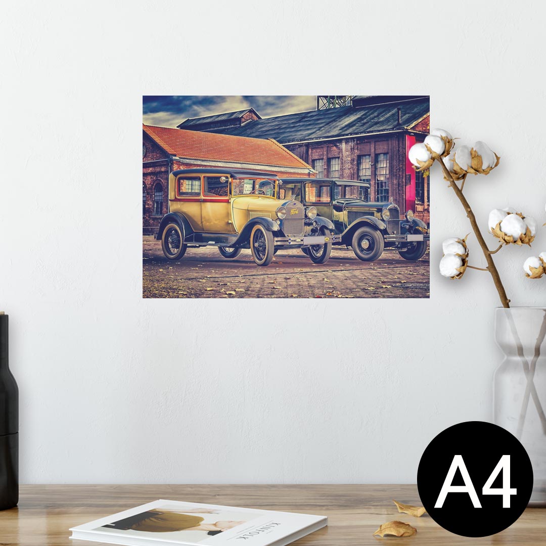 ポスター ウォールステッカー シール式ステッカー 飾り 210×297mm A4 写真 フォト 壁 インテリア おしゃれ 剥がせる wall sticker poster 026048 車 アンティークカー ビンテージ