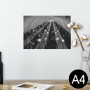 ポスター ウォールステッカー シール式ステッカー 飾り 210×297mm A4 写真 フォト 壁 インテリア おしゃれ 剥がせる wall sticker poster 026085 エスカレーター　モノクロ　写真　人