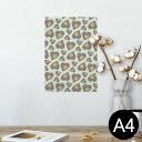ポスター ウォールステッカー シール式ステッカー 飾り 210×297mm A4 写真 フォト 壁 インテリア おしゃれ 剥がせる wall sticker poster 004601 ヒョウ柄 ハート 模様(3)