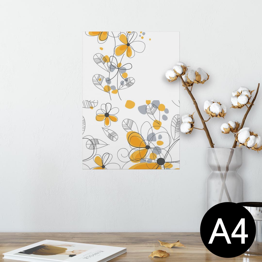 ポスター ウォールステッカー シール式ステッカー 飾り 210×297mm A4 写真 フォト 壁 インテリア おしゃれ 剥がせる wall sticker poster 005076 花　オレンジ　イラスト
