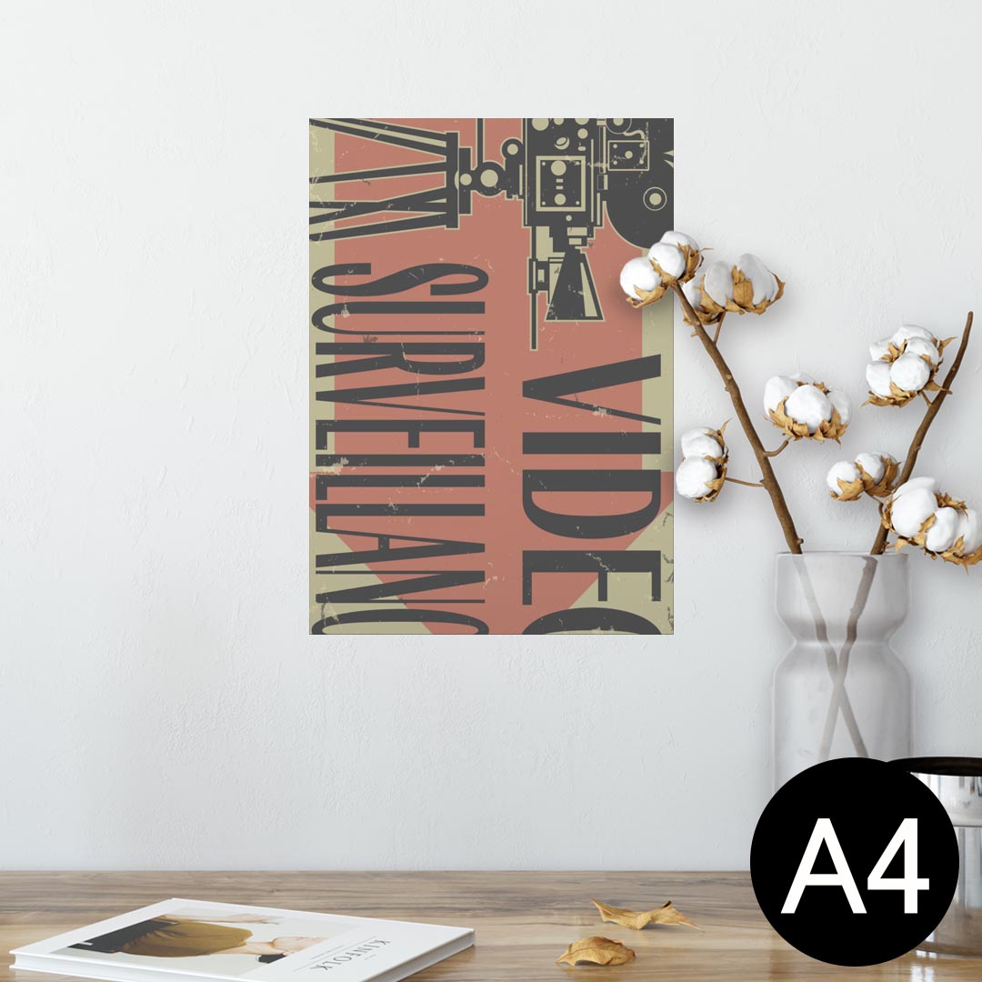 ポスター ウォールステッカー シール式ステッカー 飾り 210×297mm A4 写真 フォト 壁 インテリア おしゃれ 剥がせる wall sticker poster 005877 レトロ　映画　英語　文字