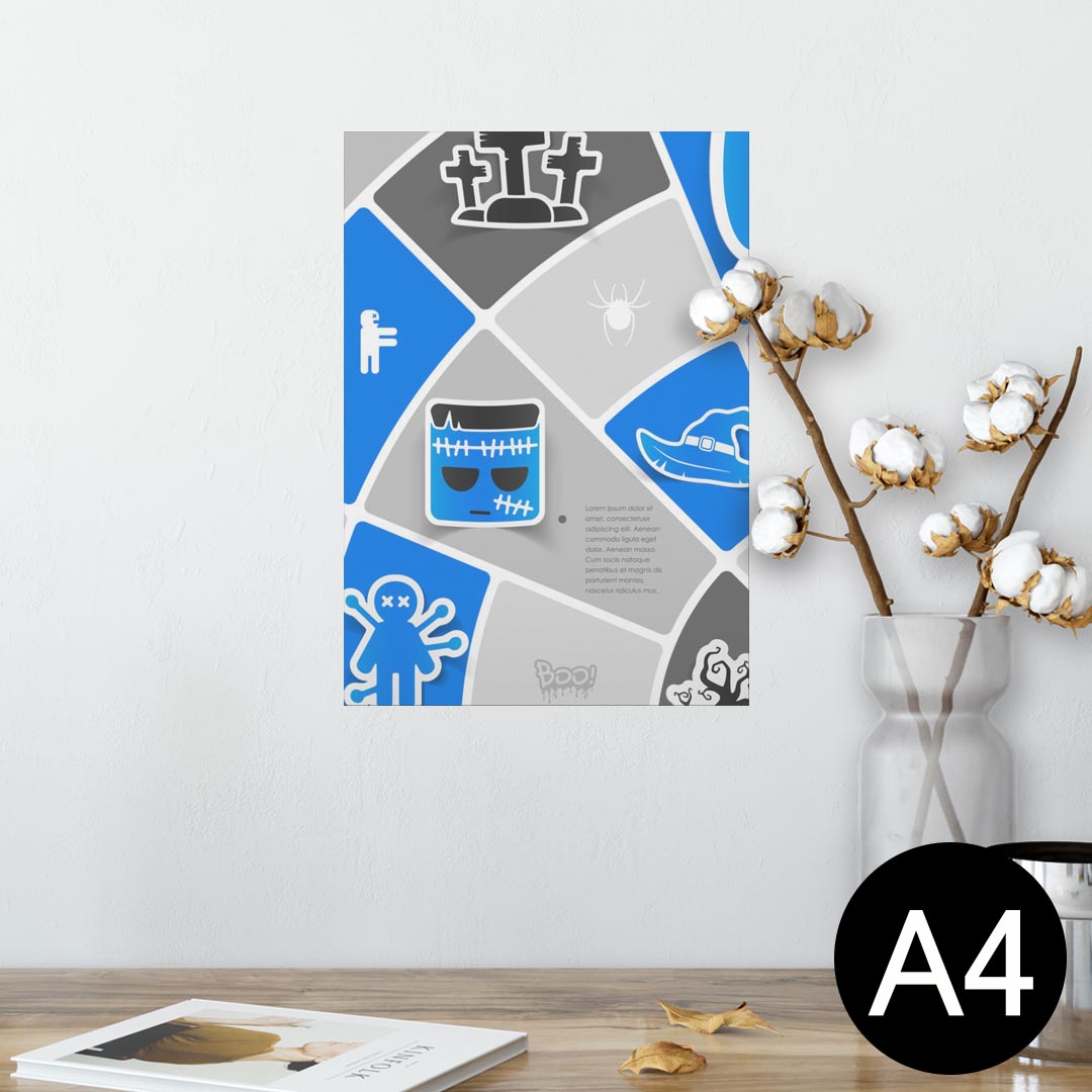 ポスター ウォールステッカー シール式ステッカー 飾り 210×297mm A4 写真 フォト 壁 インテリア おしゃれ 剥がせる wall sticker poster 007186 ハロウィン　キャラクター