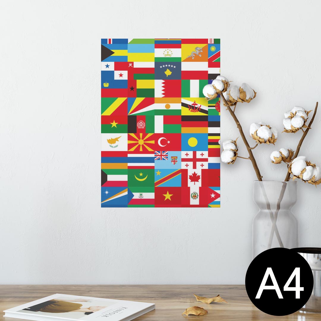 ポスター ウォールステッカー シール式ステッカー 飾り 210×297mm A4 写真 フォト 壁 インテリア おしゃれ 剥がせる wall sticker poster 007360 カラフル 国旗 模様