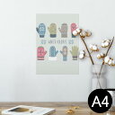 ポスター ウォールステッカー シール式ステッカー 飾り 210×297mm A4 写真 フォト 壁 インテリア おしゃれ 剥がせる wall sticker poster 007505 冬 手袋 雪 結晶