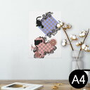ポスター ウォールステッカー シール式ステッカー 飾り 210×297mm A4 写真 フォト 壁 インテリア おしゃれ 剥がせる wall sticker poster 007517 チェック 猫 ネコ 市松模様(3)