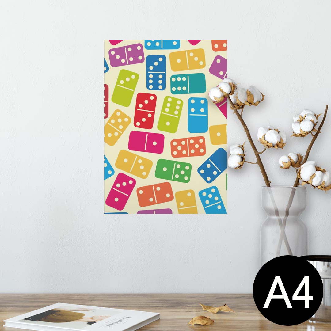 ポスター ウォールステッカー シール式ステッカー 飾り 210×297mm A4 写真 フォト 壁 インテリア おしゃれ 剥がせる wall sticker poster 007760 カラフル　サイコロ　さいころ　模様