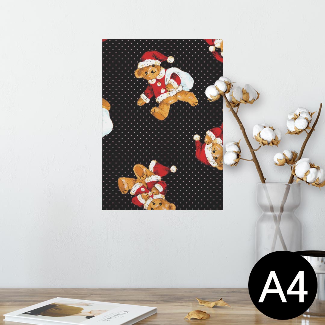 ポスター ウォールステッカー シール式ステッカー 飾り 210×297mm A4 写真 フォト 壁 インテリア おしゃれ 剥がせる wall sticker poster 008770 チェック　熊　テディベア
