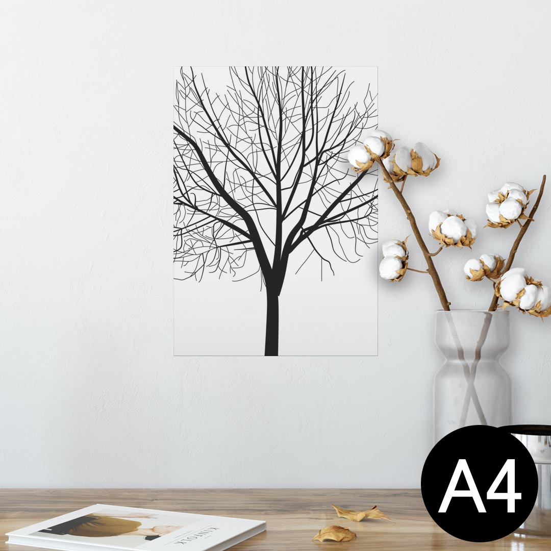 ポスター ウォールステッカー シール式ステッカー 飾り 210×297mm A4 写真 フォト 壁 インテリア おしゃれ 剥がせる wall sticker poster 009179 モノクロ 植物 風景