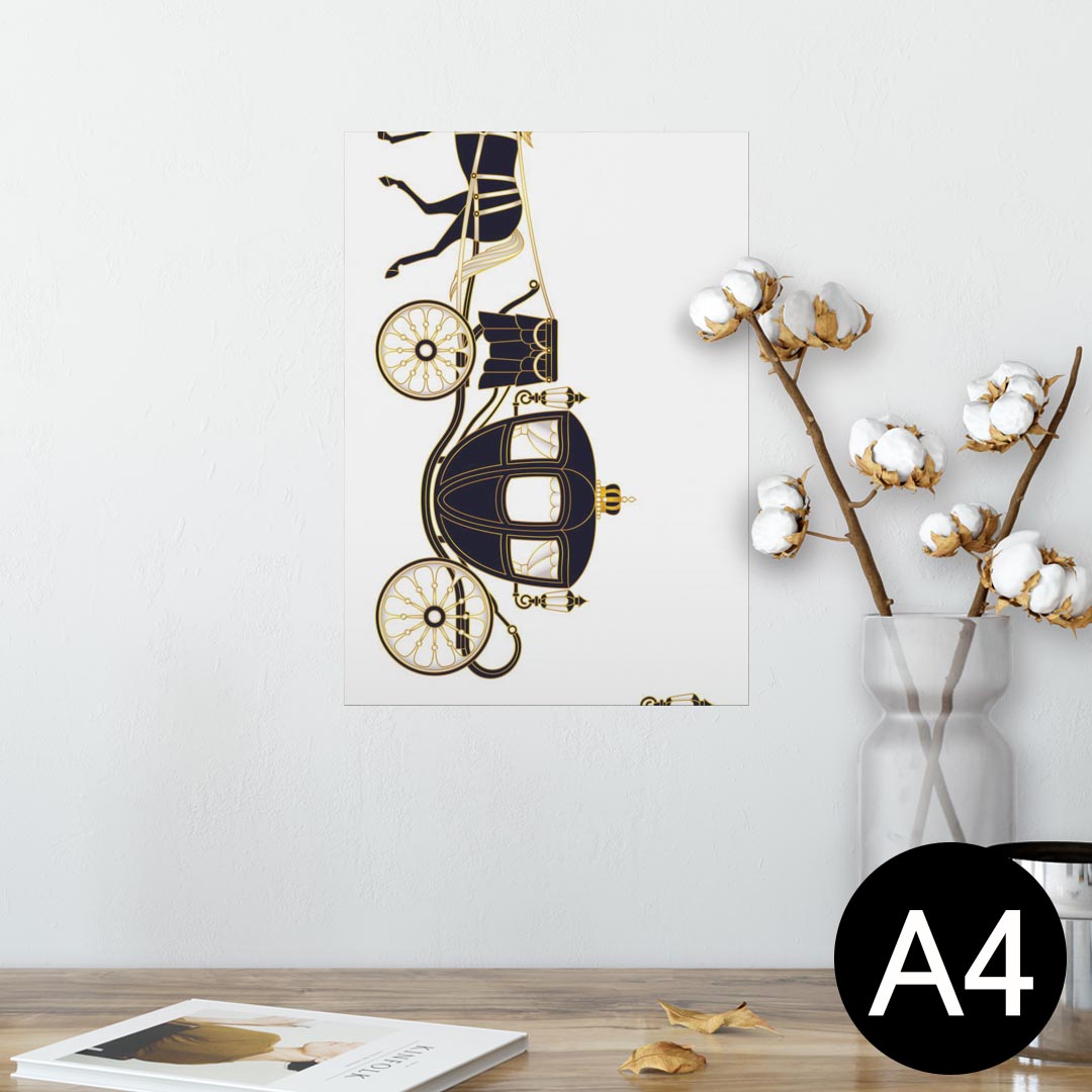 ポスター ウォールステッカー シール式ステッカー 飾り 210×297mm A4 写真 フォト 壁 インテリア おしゃれ 剥がせる wall sticker poster 009569 馬 馬車 アンティーク
