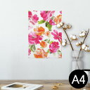 ポスター ウォールステッカー シール式ステッカー 飾り 210×297mm A4 写真 フォト 壁 インテリア おしゃれ 剥がせる wall sticker poster 010651 花 ピンク オレンジ